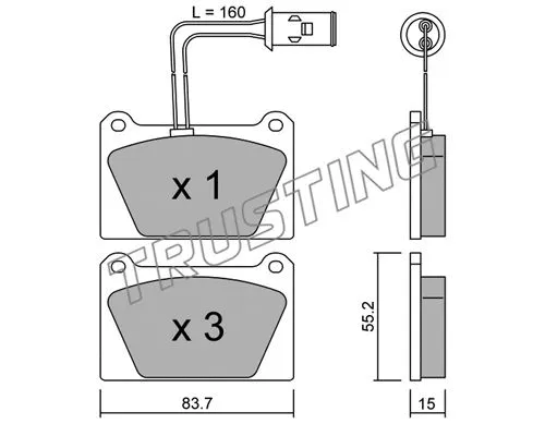 Brake Pad Set, disc brake (054.0)