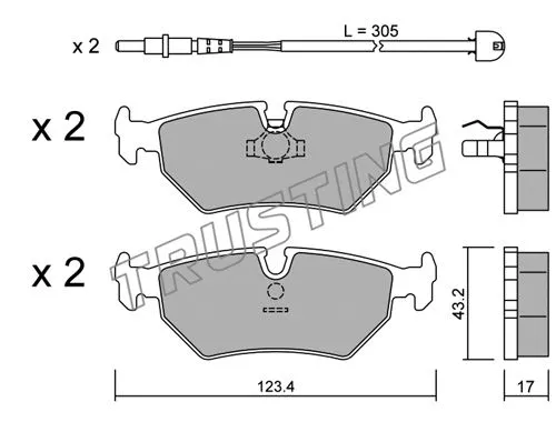 Brake Pad Set, disc brake (182.1W)