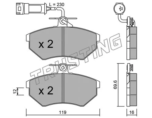 Brake Pad Set, disc brake (052.4)