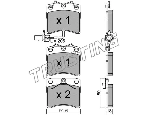 Brake Pad Set, disc brake (166.2)