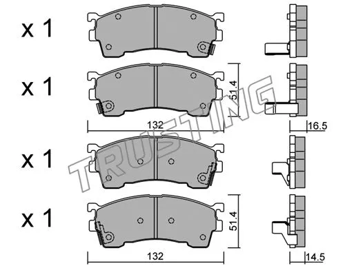 Brake Pad Set, disc brake (232.0)