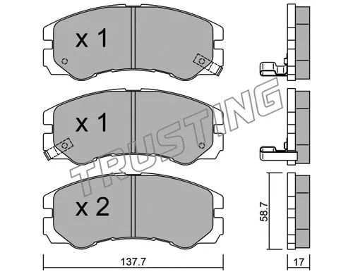 Brake Pad Set, disc brake (366.0)