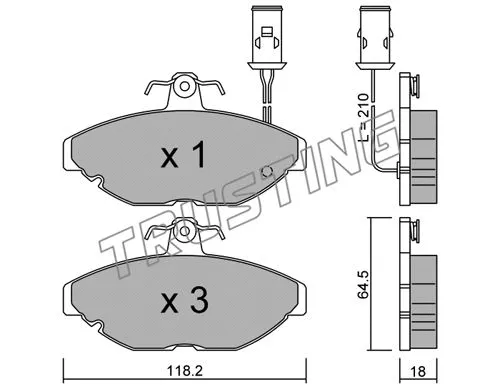 Brake Pad Set, disc brake (198.0)