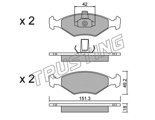 Brake Pad Set, disc brake (282.2)