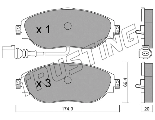Brake Pad Set, disc brake (968.0)