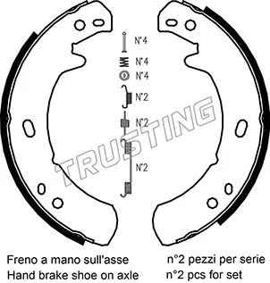 Brake Shoe Set, parking brake (092.311K)