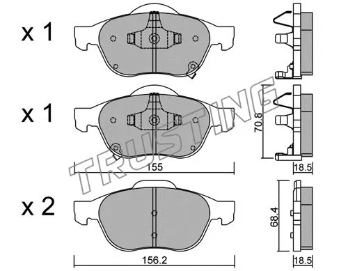 Brake Pad Set, disc brake (464.0)