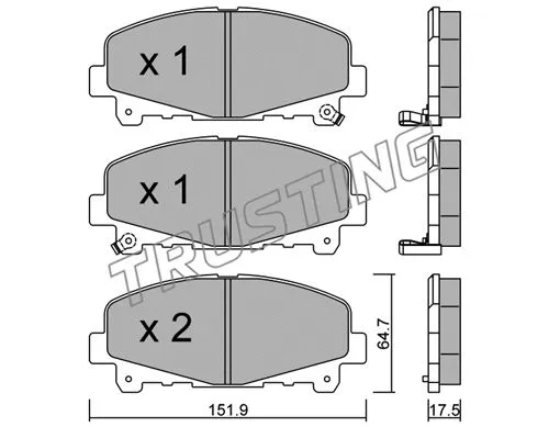Brake Pad Set, disc brake (884.0)