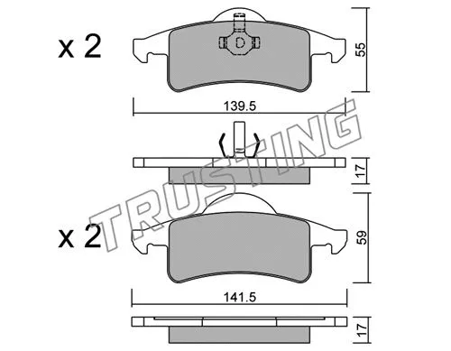 Brake Pad Set, disc brake (542.0)