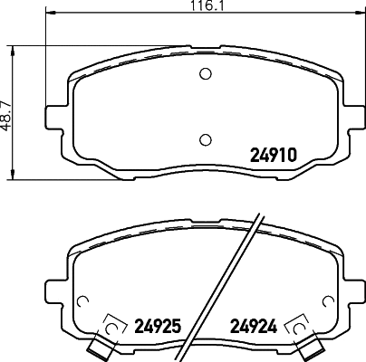 Brake Pad Set, disc brake (8DB 355 028-771)