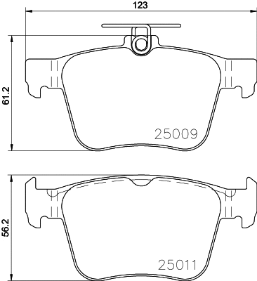 Brake Pad Set, disc brake (8DB 355 020-261)