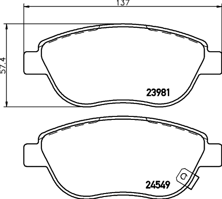 Brake Pad Set, disc brake (8DB 355 013-371)