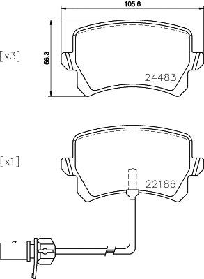 Brake Pad Set, disc brake (8DB 355 023-031)
