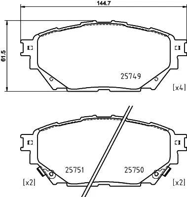 Brake Pad Set, disc brake (8DB 355 039-471)