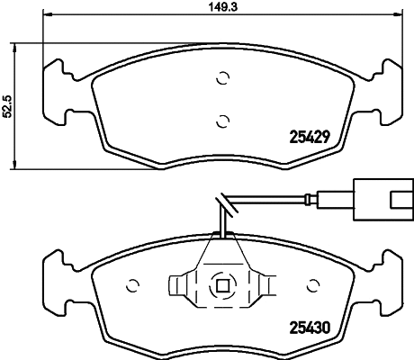 Brake Pad Set, disc brake (8DB 355 019-651)