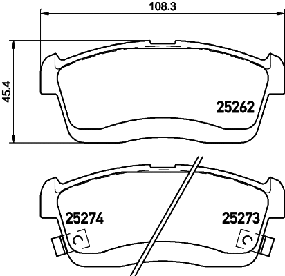 Brake Pad Set, disc brake (8DB 355 028-861)