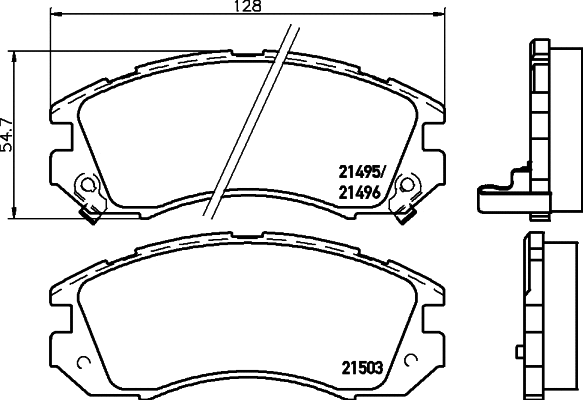 Brake Pad Set, disc brake (8DB 355 027-011)