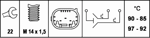 Temperature Switch, radiator fan (6ZT 007 800-121)