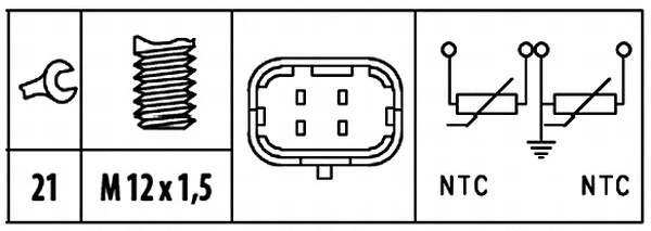 Sensor, coolant temperature (6PT 009 309-581)