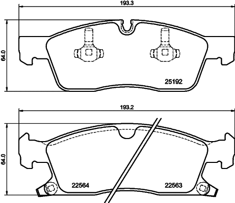Brake Pad Set, disc brake (8DB 355 039-961)