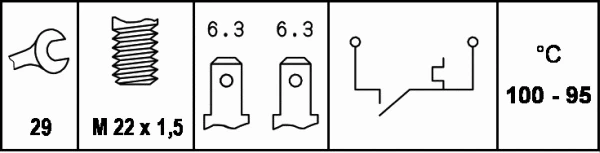 Temperature Switch, radiator fan (6ZT 007 800-061)