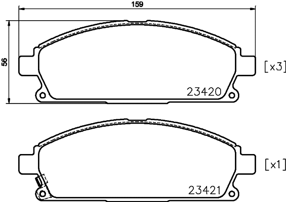 Brake Pad Set, disc brake (8DB 355 036-661)