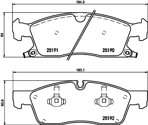 Brake Pad Set, disc brake (8DB 355 019-551)