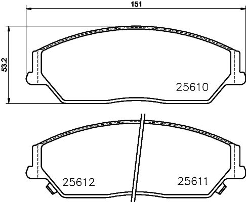 Brake Pad Set, disc brake (8DB 355 030-031)
