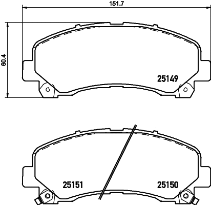 Brake Pad Set, disc brake (8DB 355 020-171)