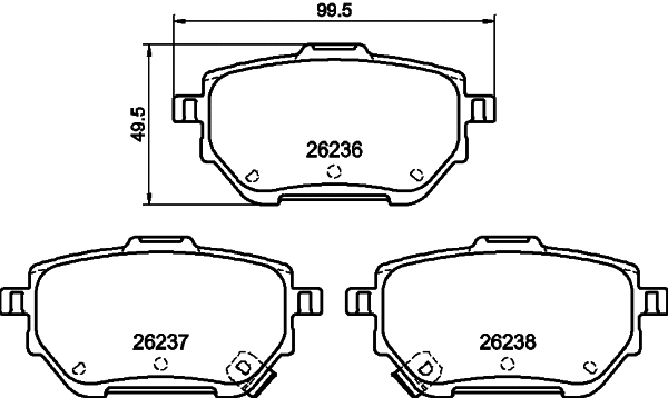Brake Pad Set, disc brake (8DB 355 040-711)