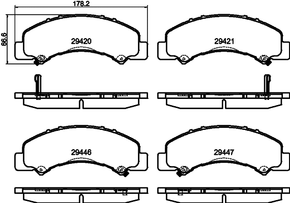 Brake Pad Set, disc brake (8DB 355 040-791)