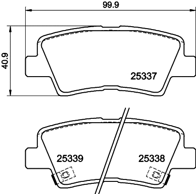 Brake Pad Set, disc brake (8DB 355 040-171)