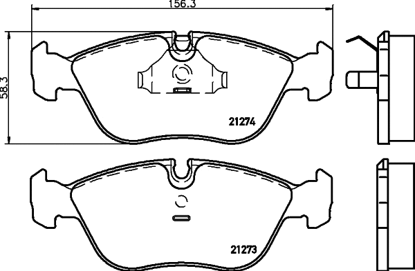 Brake Pad Set, disc brake (8DB 355 007-721)