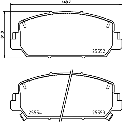 Brake Pad Set, disc brake (8DB 355 037-631)
