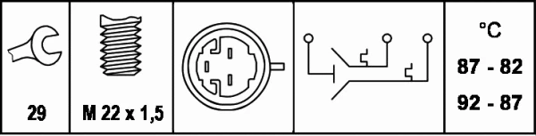 Temperature Switch, radiator fan (6ZT 007 837-031)