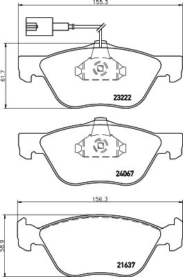 Brake Pad Set, disc brake (8DB 355 031-221)