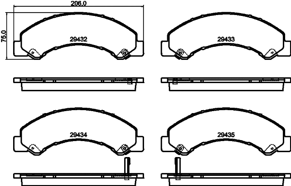 Brake Pad Set, disc brake (8DB 355 040-441)