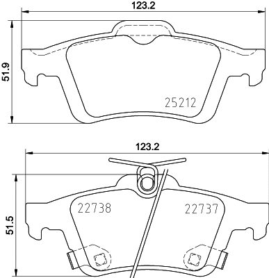 Brake Pad Set, disc brake (8DB 355 037-661)