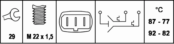 Temperature Switch, radiator fan (6ZT 007 802-011)