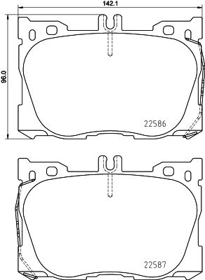 Brake Pad Set, disc brake (8DB 355 032-051)