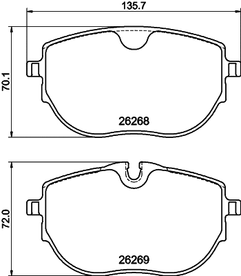 Brake Pad Set, disc brake (8DB 355 040-921)