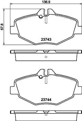 Brake Pad Set, disc brake (8DB 355 018-731)