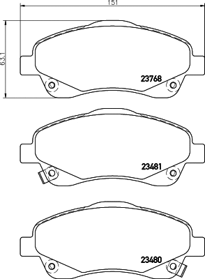 Brake Pad Set, disc brake (8DB 355 029-051)