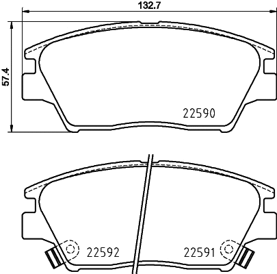 Brake Pad Set, disc brake (8DB 355 025-741)