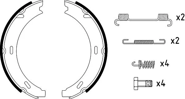 Brake Shoe Set, parking brake (8DA 355 050-301)