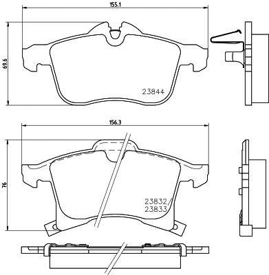 Brake Pad Set, disc brake (8DB 355 009-221)