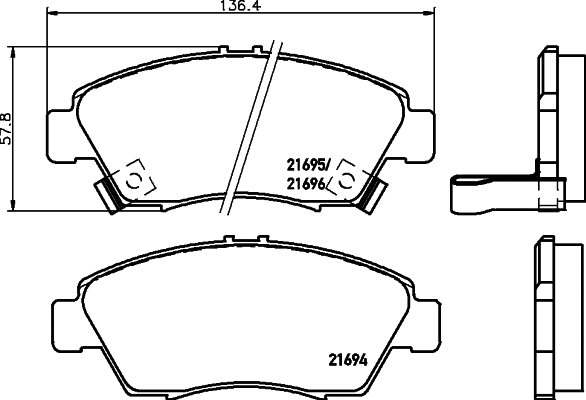 Brake Pad Set, disc brake (8DB 355 024-531)