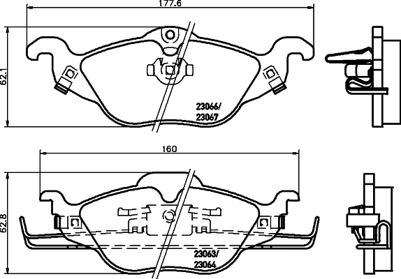 Brake Pad Set, disc brake (8DB 355 008-571)