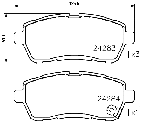 Brake Pad Set, disc brake (8DB 355 025-501)