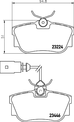 Brake Pad Set, disc brake (8DB 355 030-821)